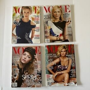 Vogue magazines four of them featuring Emma Stone, Kate Upton and more